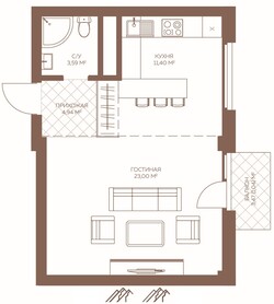 1-room apartment №17